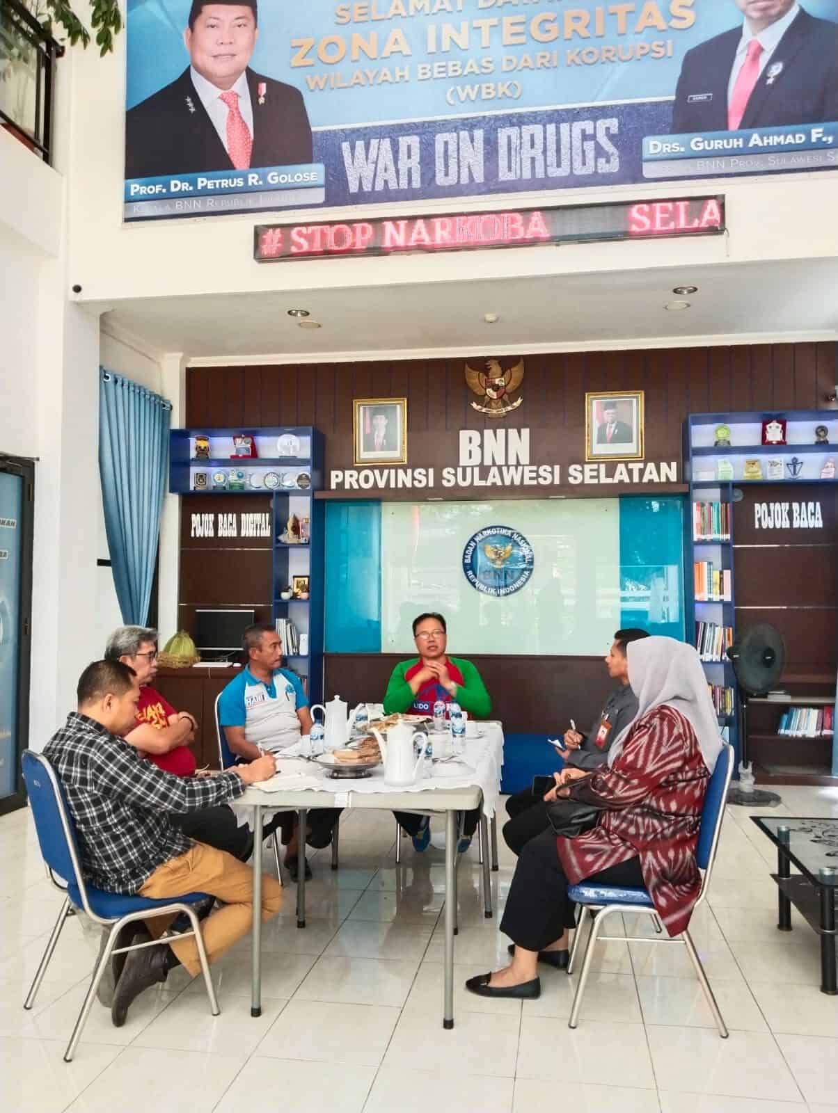 BNNP Sulsel Menerima Audiensi RSUD Sayang Rakyat Makassar