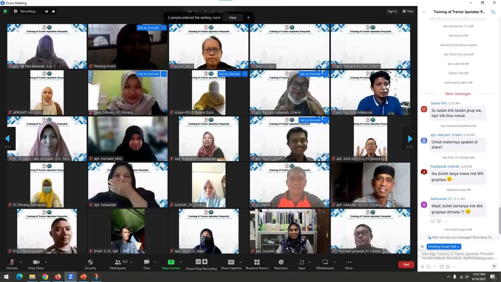 Training of Trainer ( TOT ) Apoteker Penyuluh , kerjasama dengan Ikatan Apoteker Indonesia Pengurus Daerah Sulawesi Selatan dan Badan Narkotika Nasional Provinsi Sulawesi Selatan Pada hari Jumat, 13 September 2023 Pegawai Badan Narkotika Nasional Provinsi Sulawesi Selatan melaksanakan donor darah dalam rangka hari Palang Merah Indonesia yang dilaksanakan PMI Prov. Sulawesi Selatan. Donor darah melibatkan Pegawai da. Mahasiswa Magang di BNNP Sulawesi Selatan.