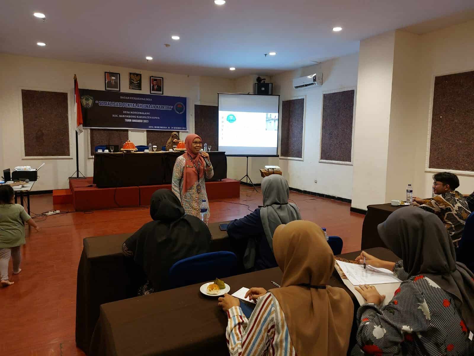 BNNP Sulsel Menjadi Narasumber Pada Kegiatan Badan Kerjasama Desa (BKD) Desa Moncobalang Kecamatan Barombong Kabupaten Gowa