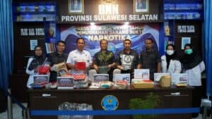 BNNP SULAWESI SELATAN MELAKSANAKAN PRESS REALESS CAPAIAN AKHIR TAHUN ANGGARAN 2023 DIRANGKAIKAM DENGAN PEMUSNAHAN BARANG BUKTI