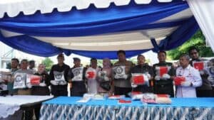 BNNP SULAWESI SELATAN MELAKSANAKAN PRESS REALESS CAPAIAN AKHIR TAHUN ANGGARAN 2023 DIRANGKAIKAM DENGAN PEMUSNAHAN BARANG BUKTI