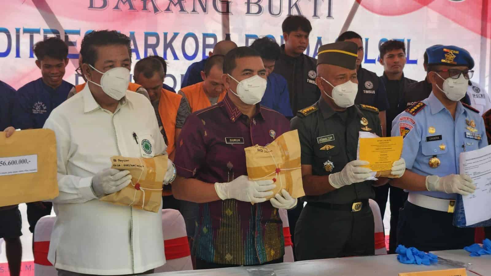 Dalam Rangka Sinergitas P4GN, Kepala BNNP Sulsel Menghadiri Kegiatan Pemusnahan Narkotika Ditresnarkoba Polda Sulsel