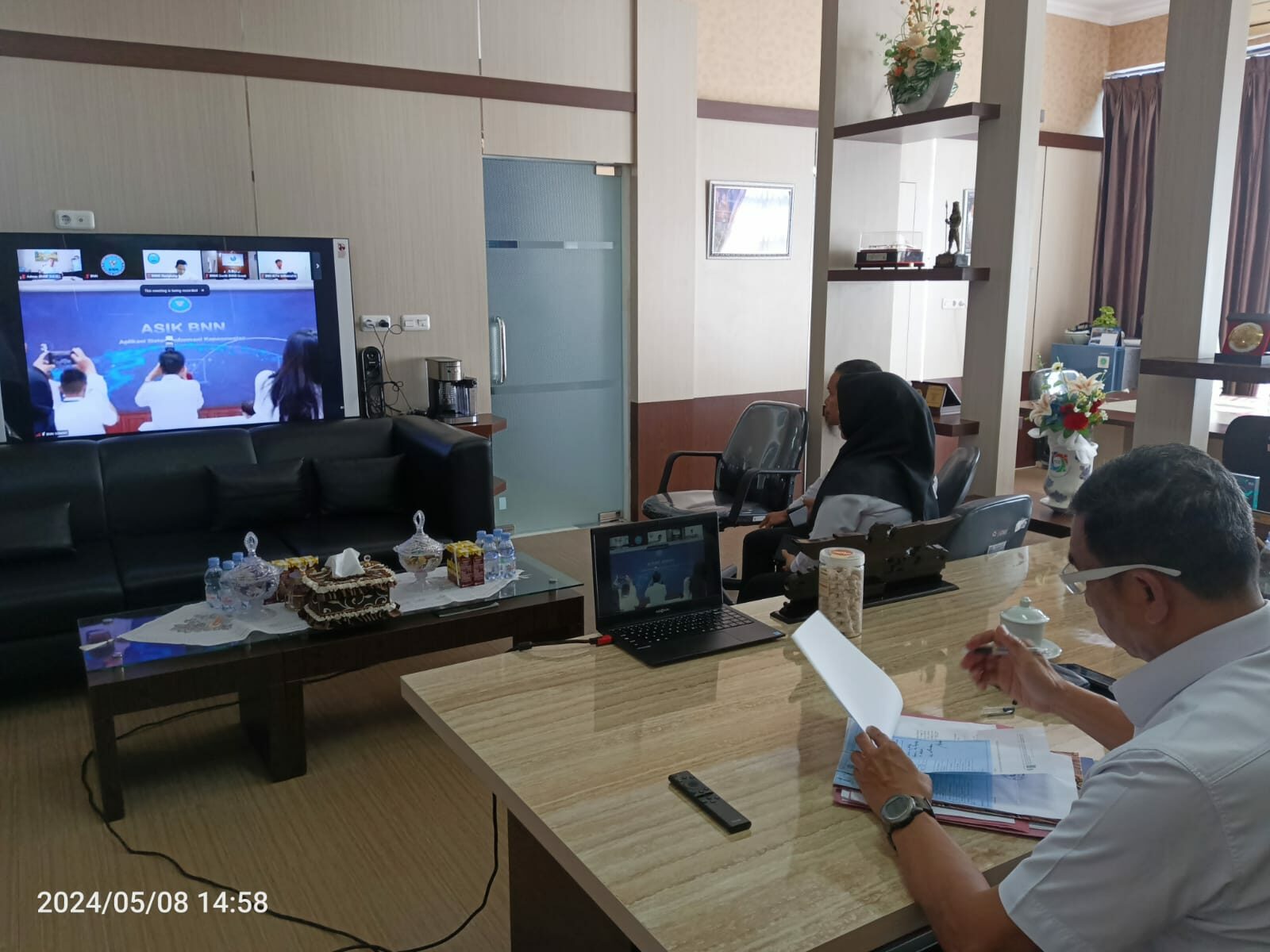 BNNP Sulawesi Selatan Mengikuti Kegiatan Peluncutan Aplikasi Sistem Informasi Kepegawaian (ASIK) BNN RI Secara Virtual