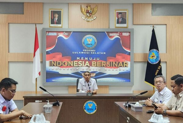 BNNP Sulsel Hadiri Penandatanganan Nota Kesepahaman Antara BNN RI dan BAKAMLA RI Secara Virtual