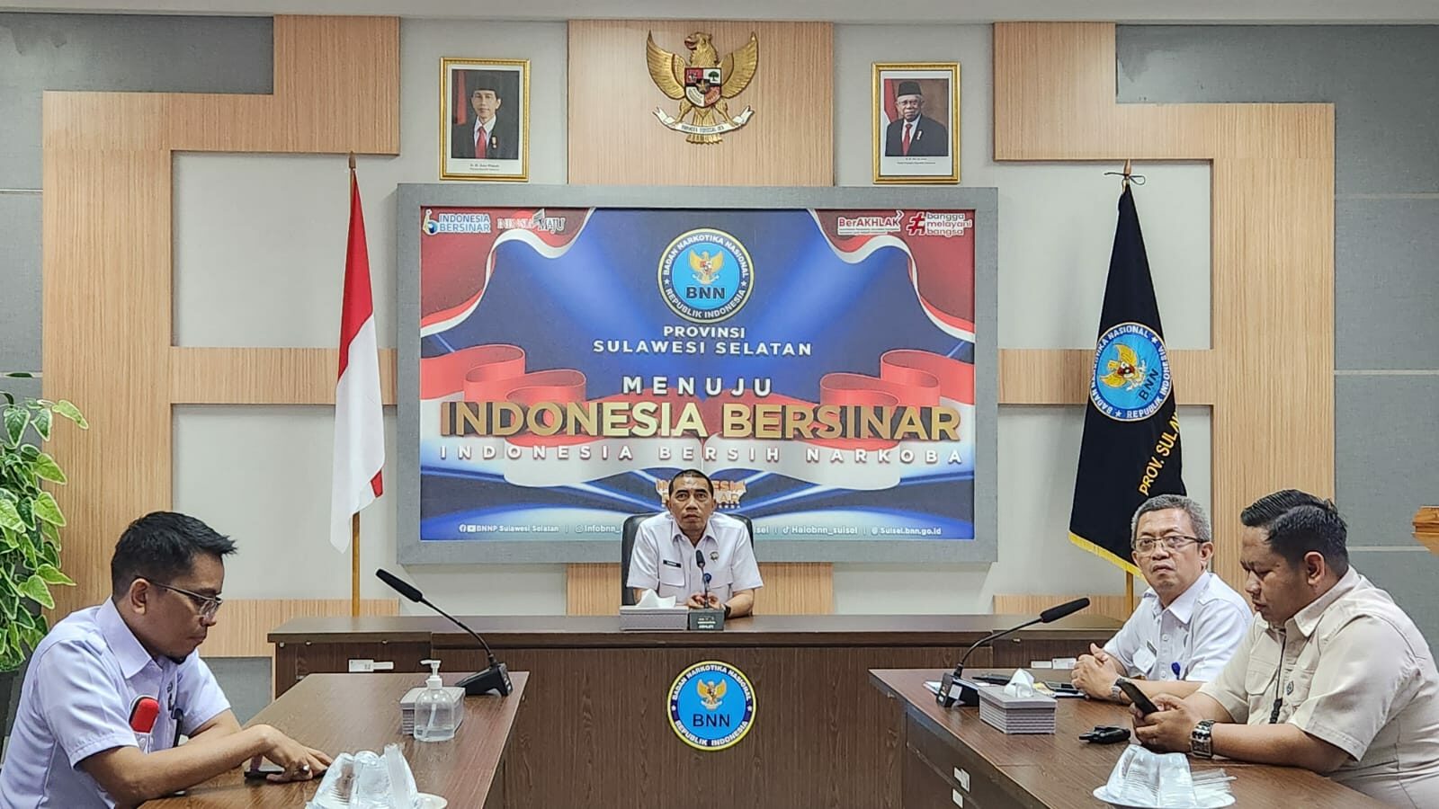 BNNP Sulsel Hadiri Penandatanganan Nota Kesepahaman Antara BNN RI dan BAKAMLA RI Secara Virtual