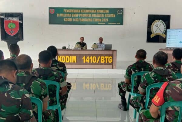 Pendampingan Penginputan Kuesioner Pengukuran Indeks Kawasan Rawan Narkoba kepada Babinsa Jajaran Kodim 1420/Bantaeng