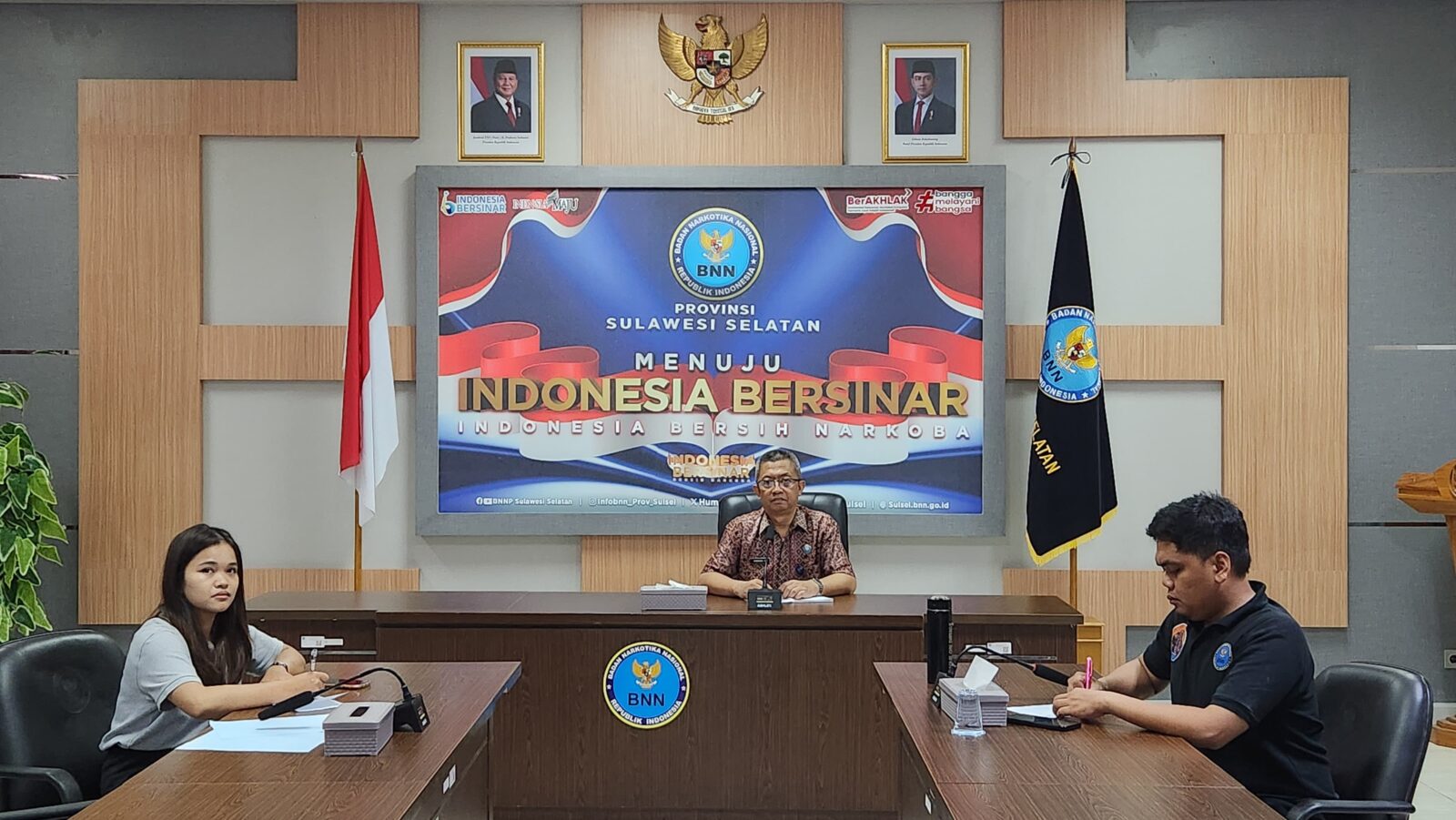 BNNP Sulawesi Selatan Mengikuti Kegiatan Rapat Sosialisasi Peraturan Kepala Badan Narkotika Nasional Nomor 9 Tahun 2024 Tentang Pedoman Sistem Kerja Di Lingkungan BNN Secara Virtual