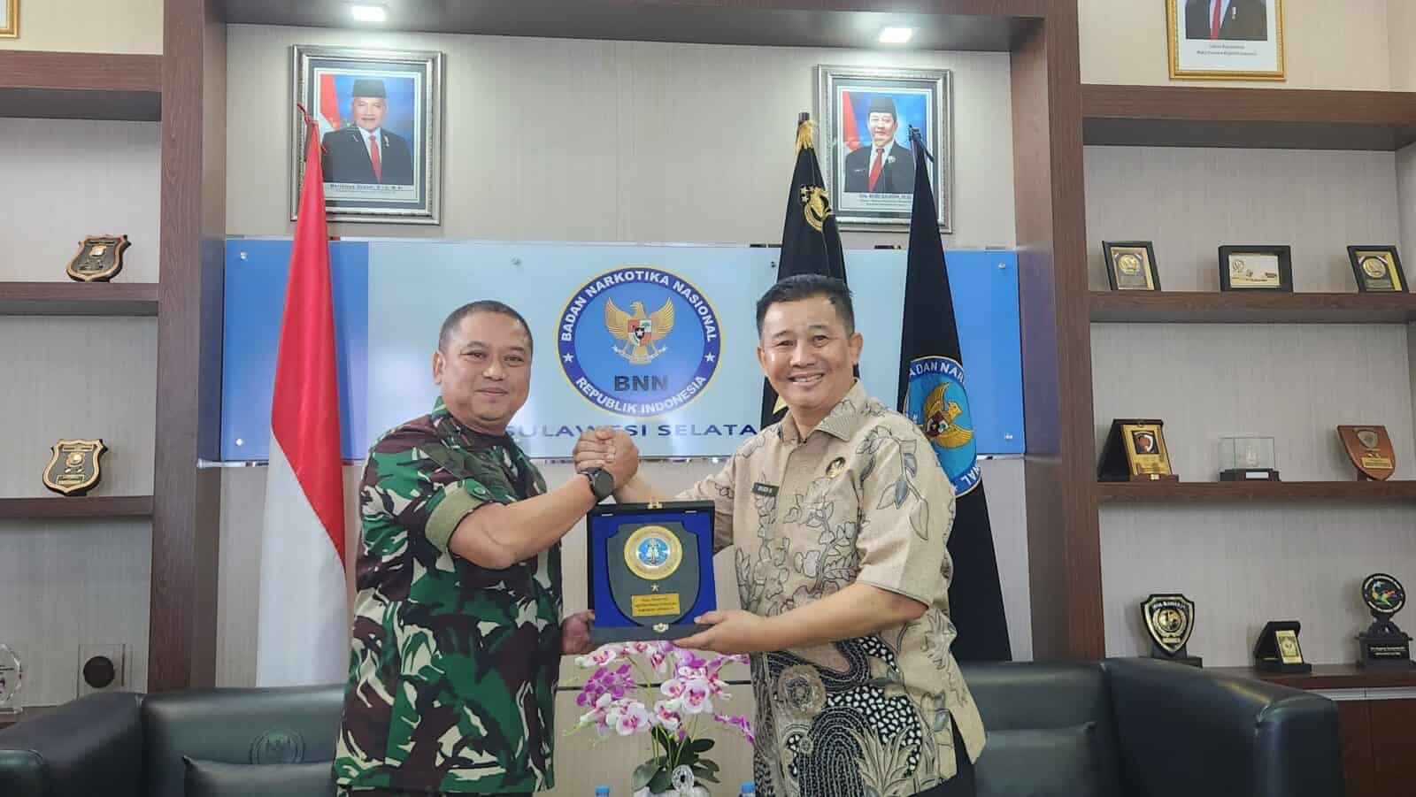 PERKUAT SINERGITAS P4GN,KEPALA BNNP SULAWESI SELATAN MENERIMA KUNJUNGAN DANLANTAMAL VI MKS