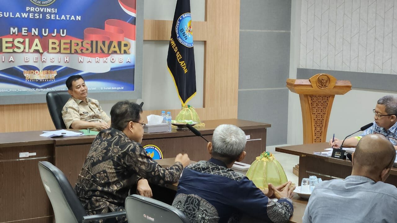 BNNP Sulawesi Selatan Mengikuti Pengarahan Kepala BNN RI Terkait DIPA BNN Tahun Anggaran 2025 Secara Virtual