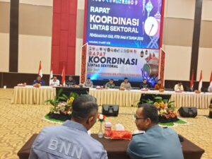 SINERGITAS DAN SUKSESKAN KESIAPAN PAM IDUL FITRI 1446 H, BNNP SULAWESI SELATAN HADIRI RAPAT KOORDINASI LINTAS SEKTORAL