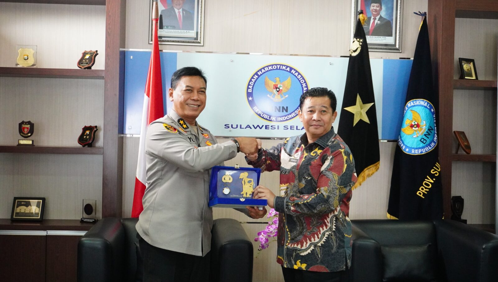 Kapolda Sulsel Berganti, Irjen Pol Yudhiawan Pamit ke Kepala BNNP Sulawesi Selatan