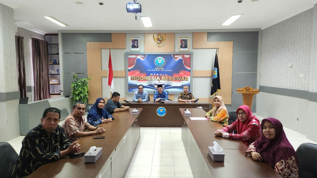 BNNP Sulawesi Selatan Mengikuti Secara Virtual Peringatan Hari Ulang Tahun Badan Narkotika Nasional Republik Indonesia ke-23