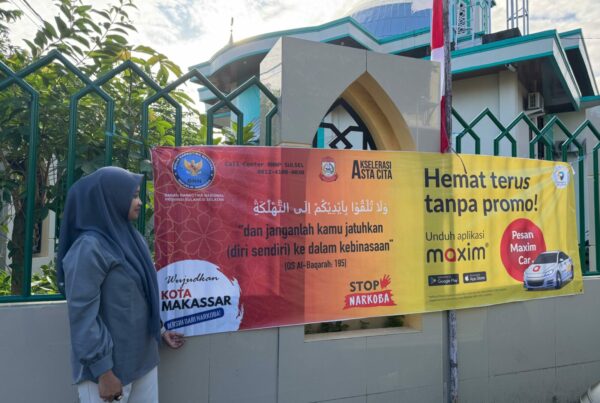 Kolaborasi BNN Prov. Sulsel dengan Maxim Publikasikan Pesan Pencegahan Narkoba di Kelurahan-Kelurahan se-Kota Makassar