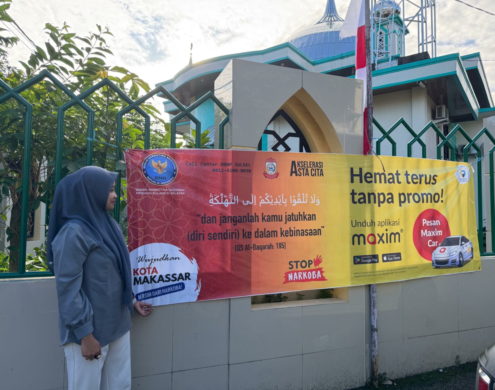 Kolaborasi BNN Prov. Sulsel dengan Maxim Publikasikan Pesan Pencegahan Narkoba di Kelurahan-Kelurahan se-Kota Makassar